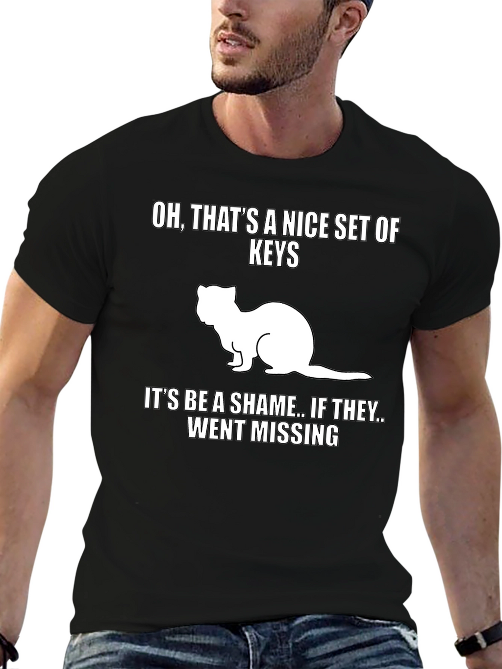 Funny Ferret Keys Graphic Tee