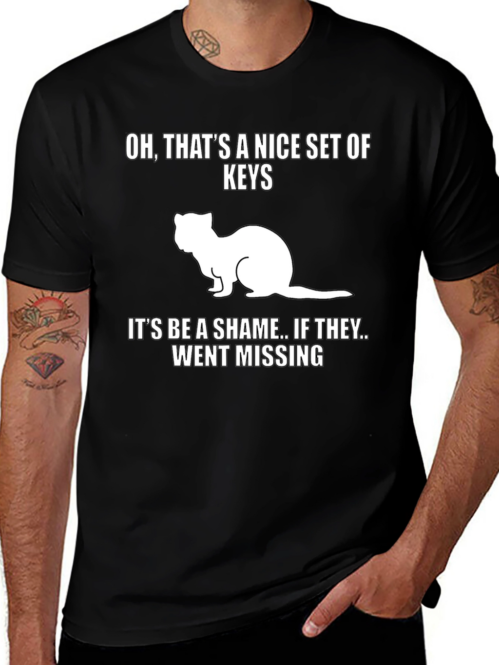 Funny Ferret Keys Graphic Tee