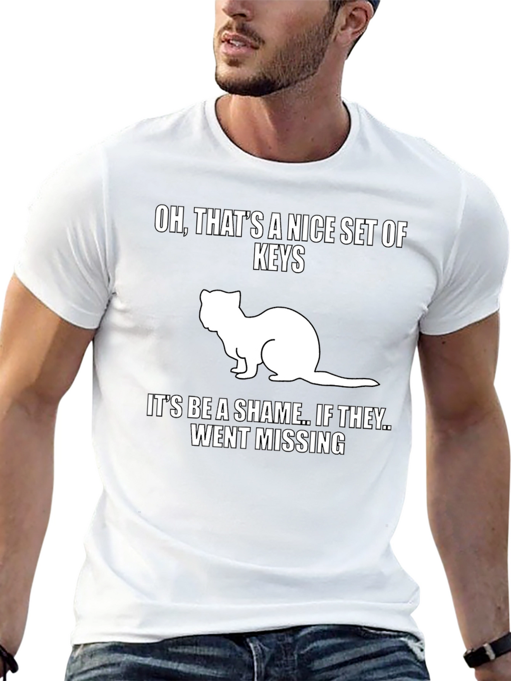 Funny Ferret Keys Graphic Tee