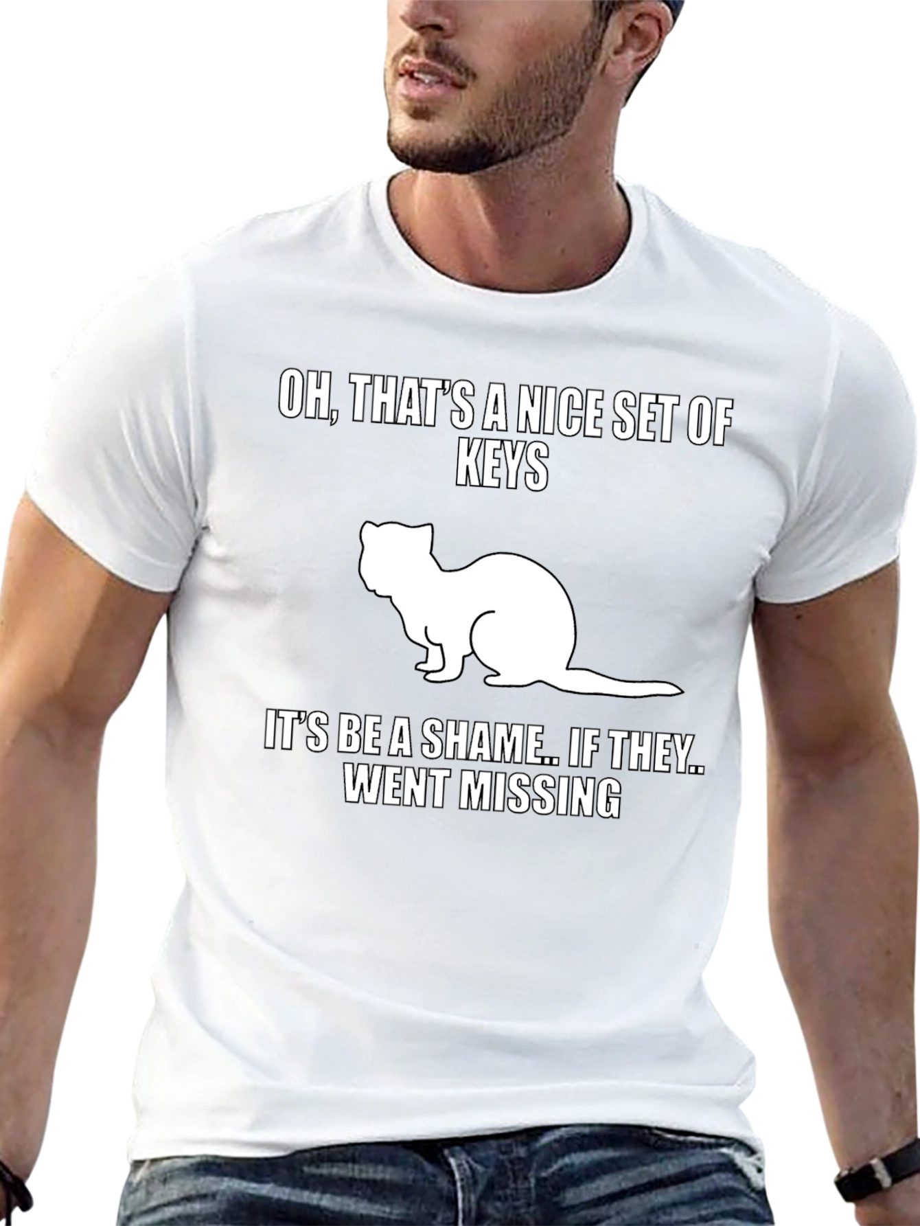 Funny Ferret Keys Graphic Tee