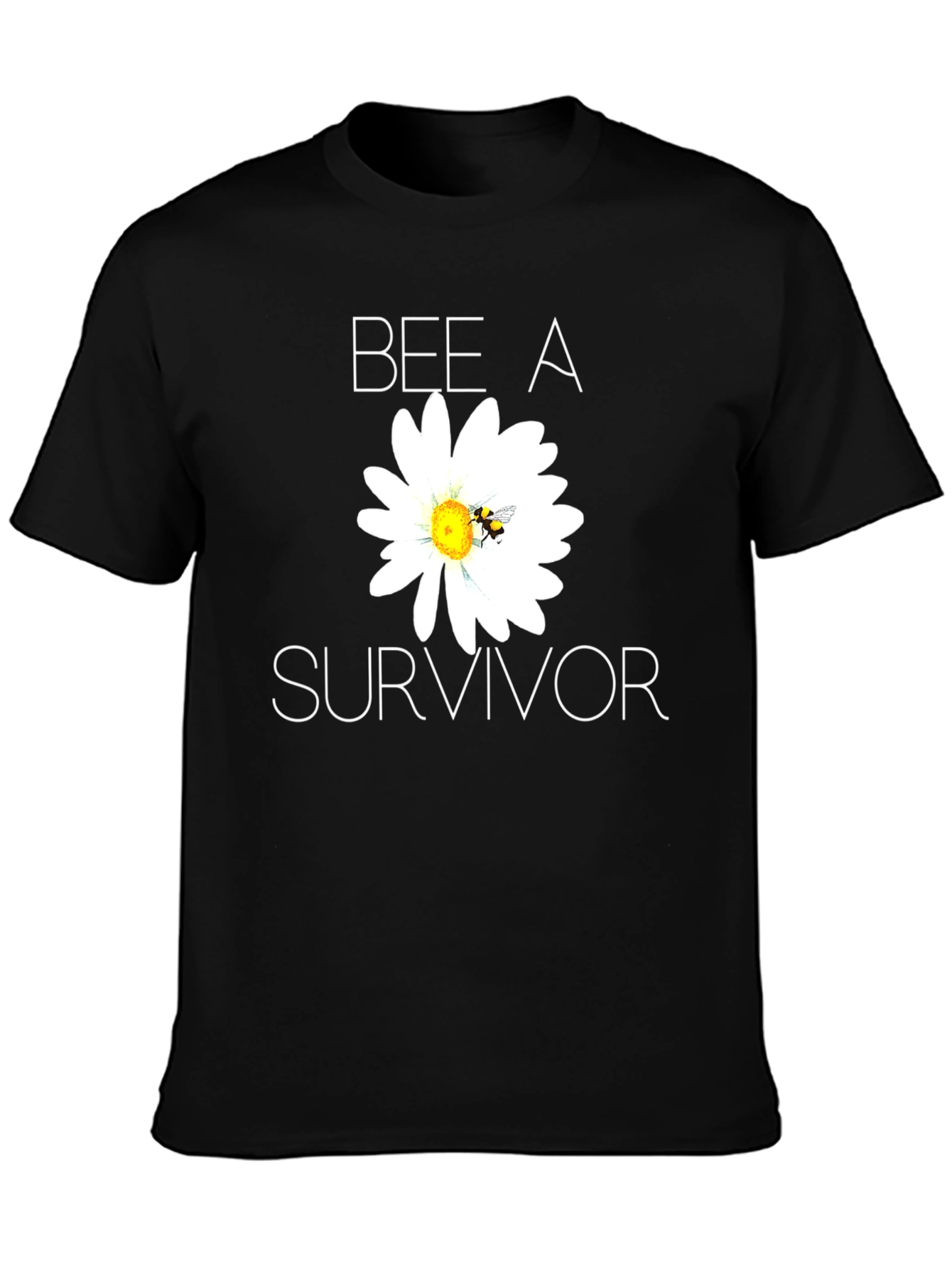 Bee A Survivor T-Shirt - Black Cotton Blend