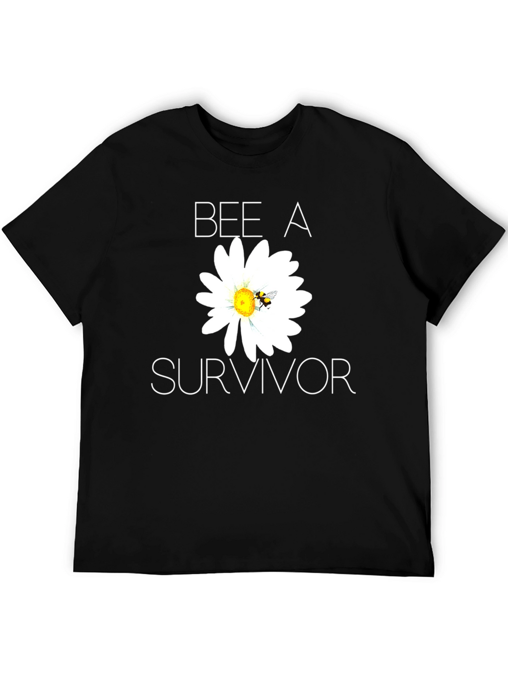 Bee A Survivor T-Shirt - Black Cotton Blend