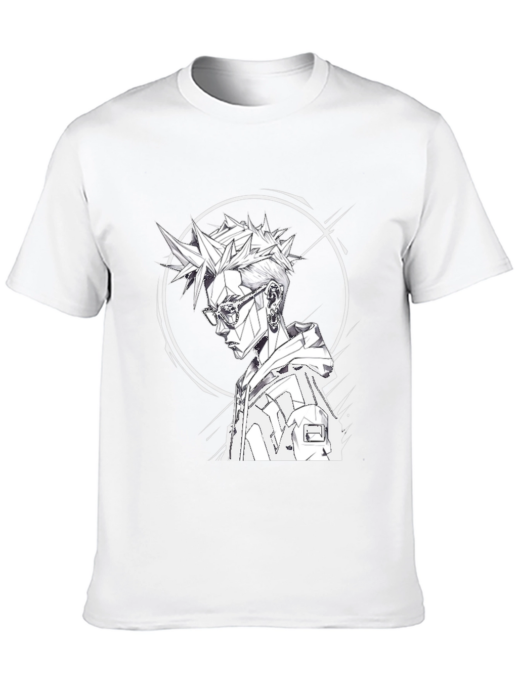 Edgy Anime Style Graphic Tee - Black