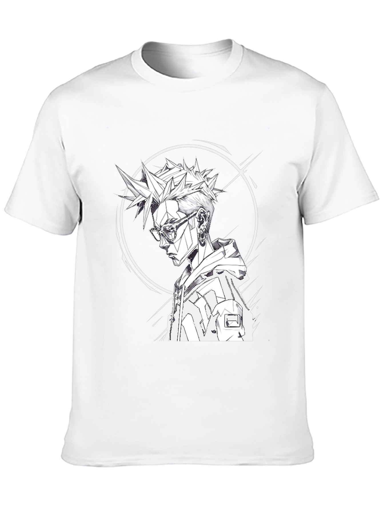 Edgy Anime Style Graphic Tee - Black