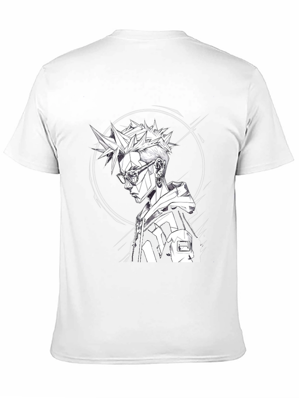 Edgy Anime Style Graphic Tee - Black