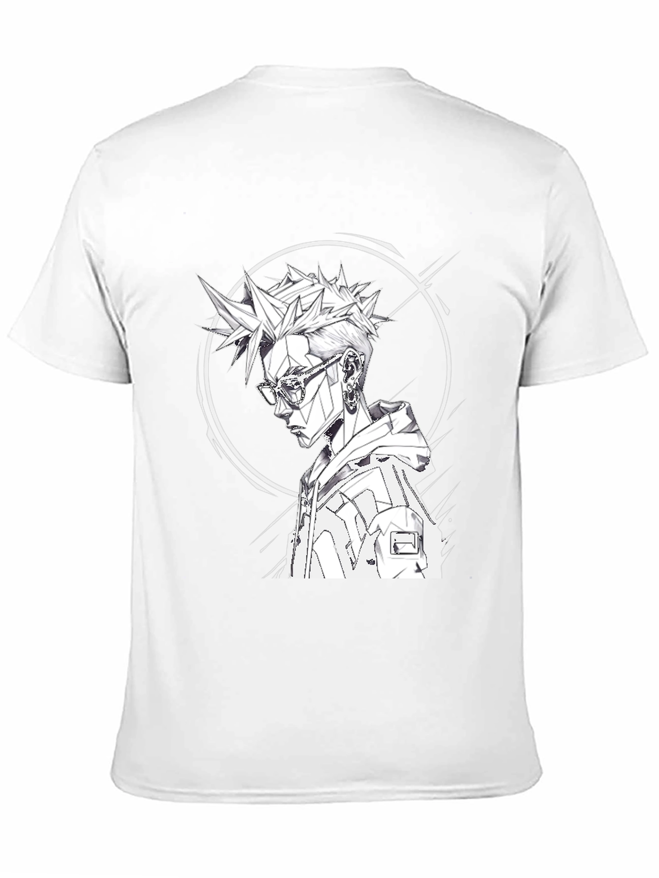 Edgy Anime Style Graphic Tee - Black