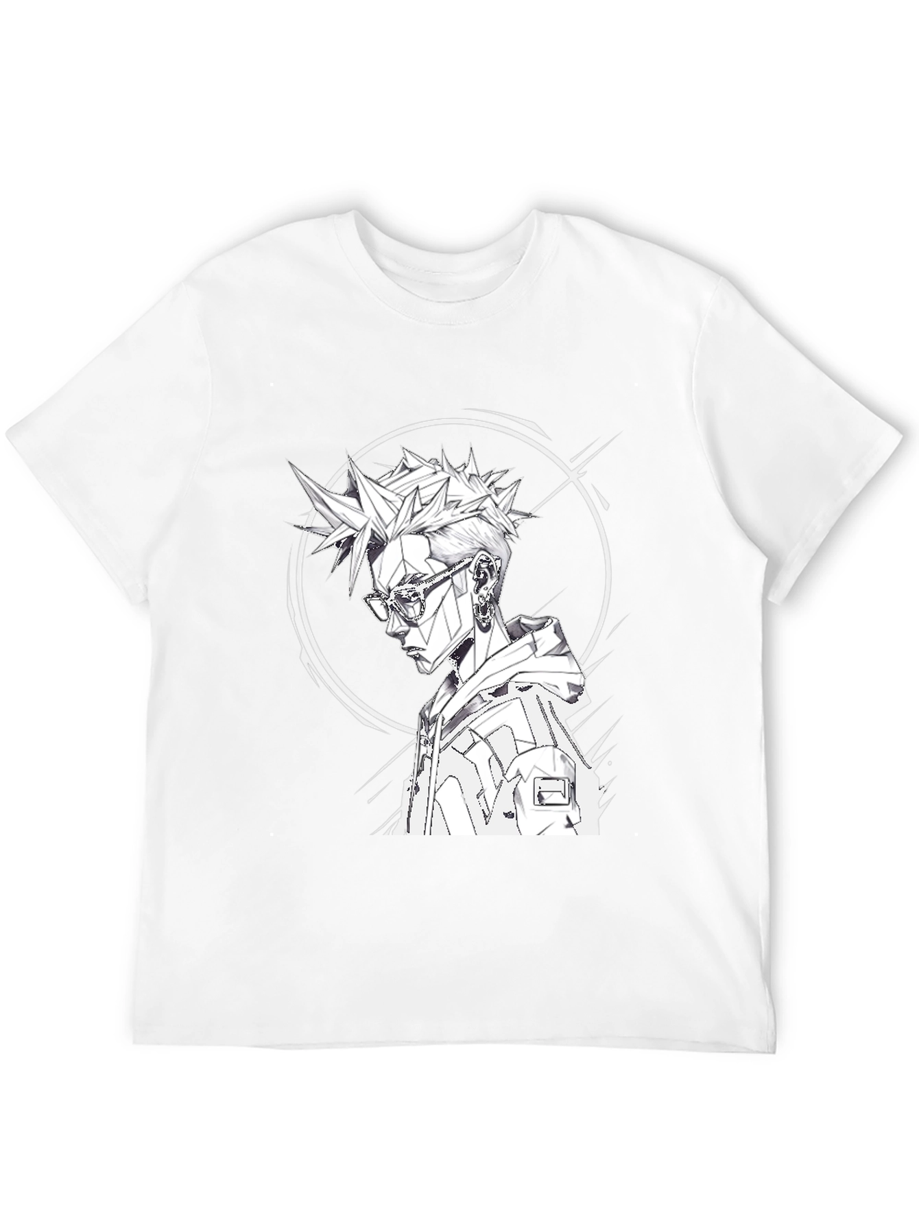 Edgy Anime Style Graphic Tee - Black