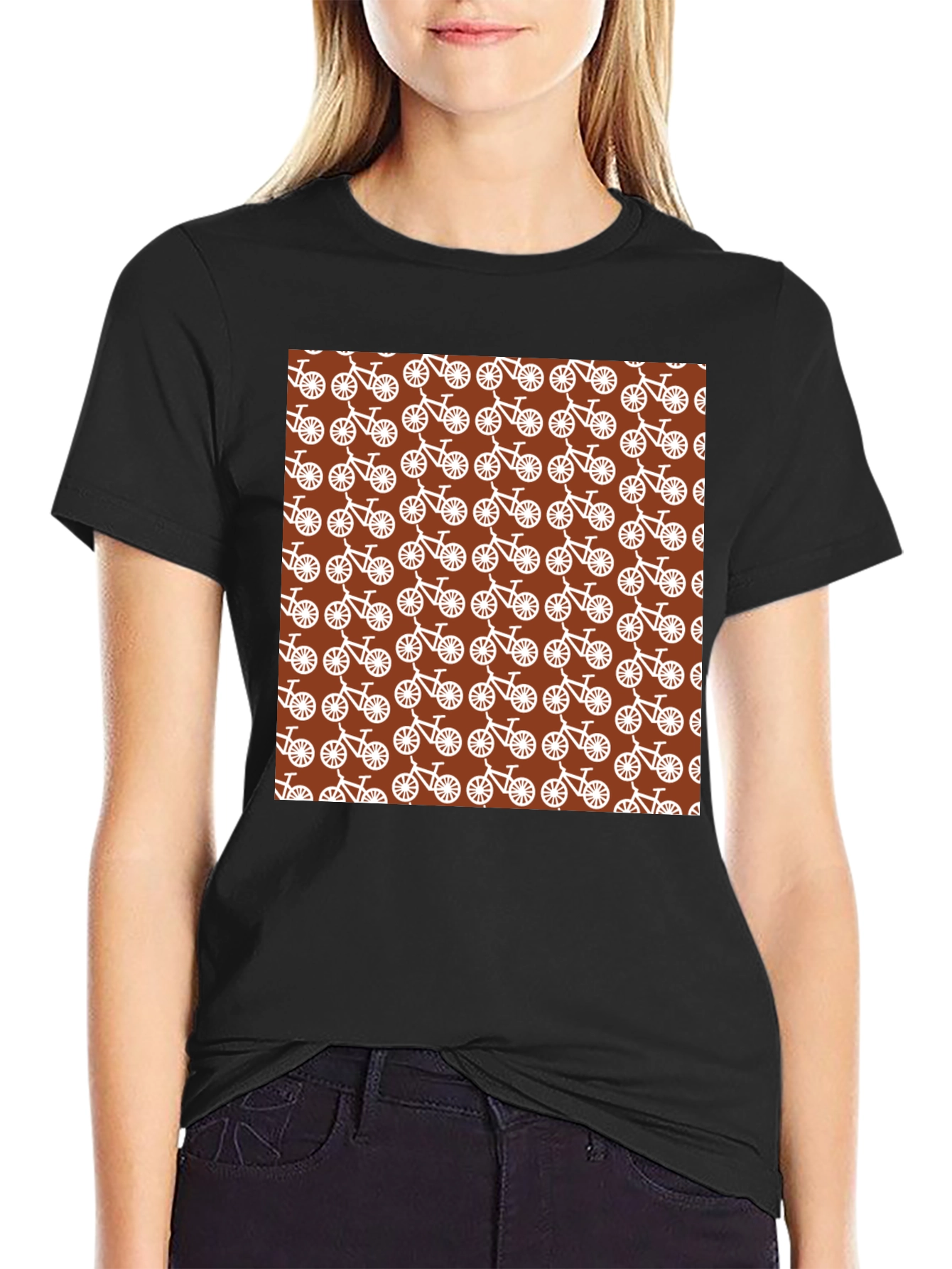 Bike Pattern T-Shirt - Unique Graphic Tee