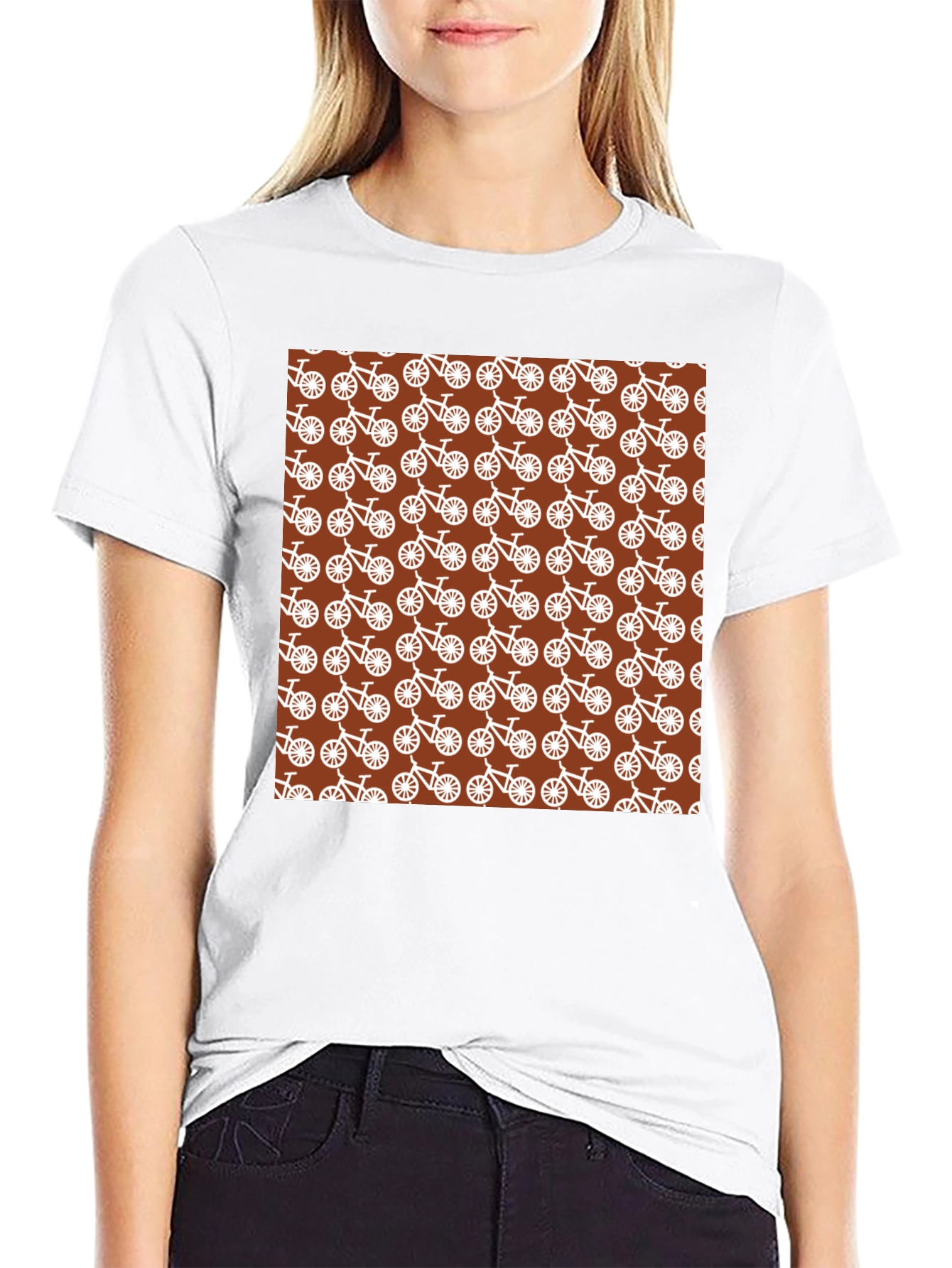 Bike Pattern T-Shirt - Unique Graphic Tee