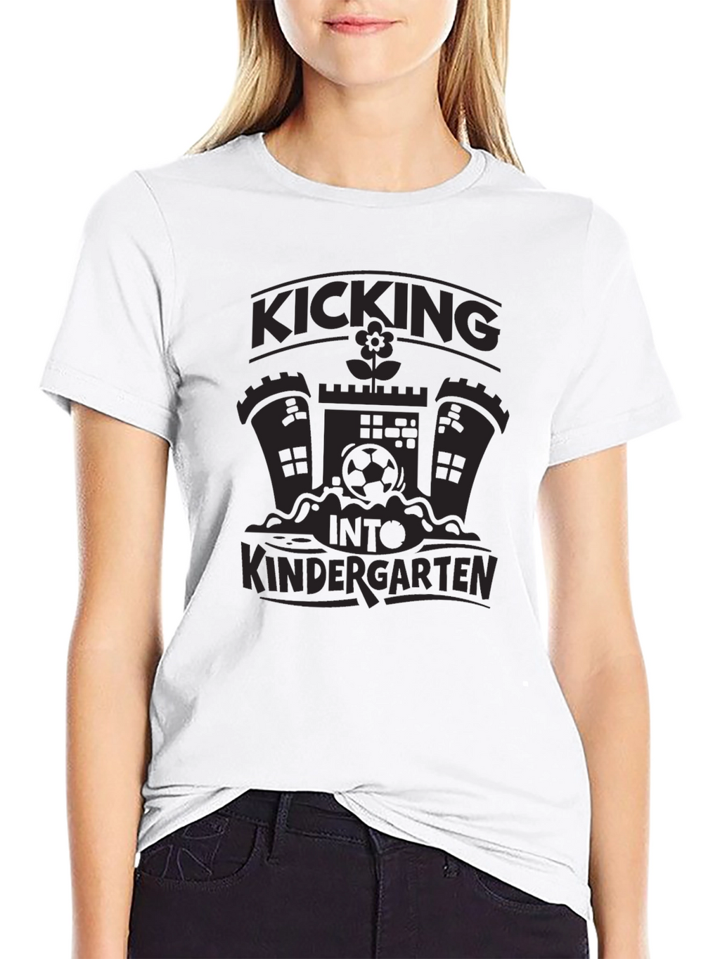 Kicking Into Kindergarten Black T-Shirt