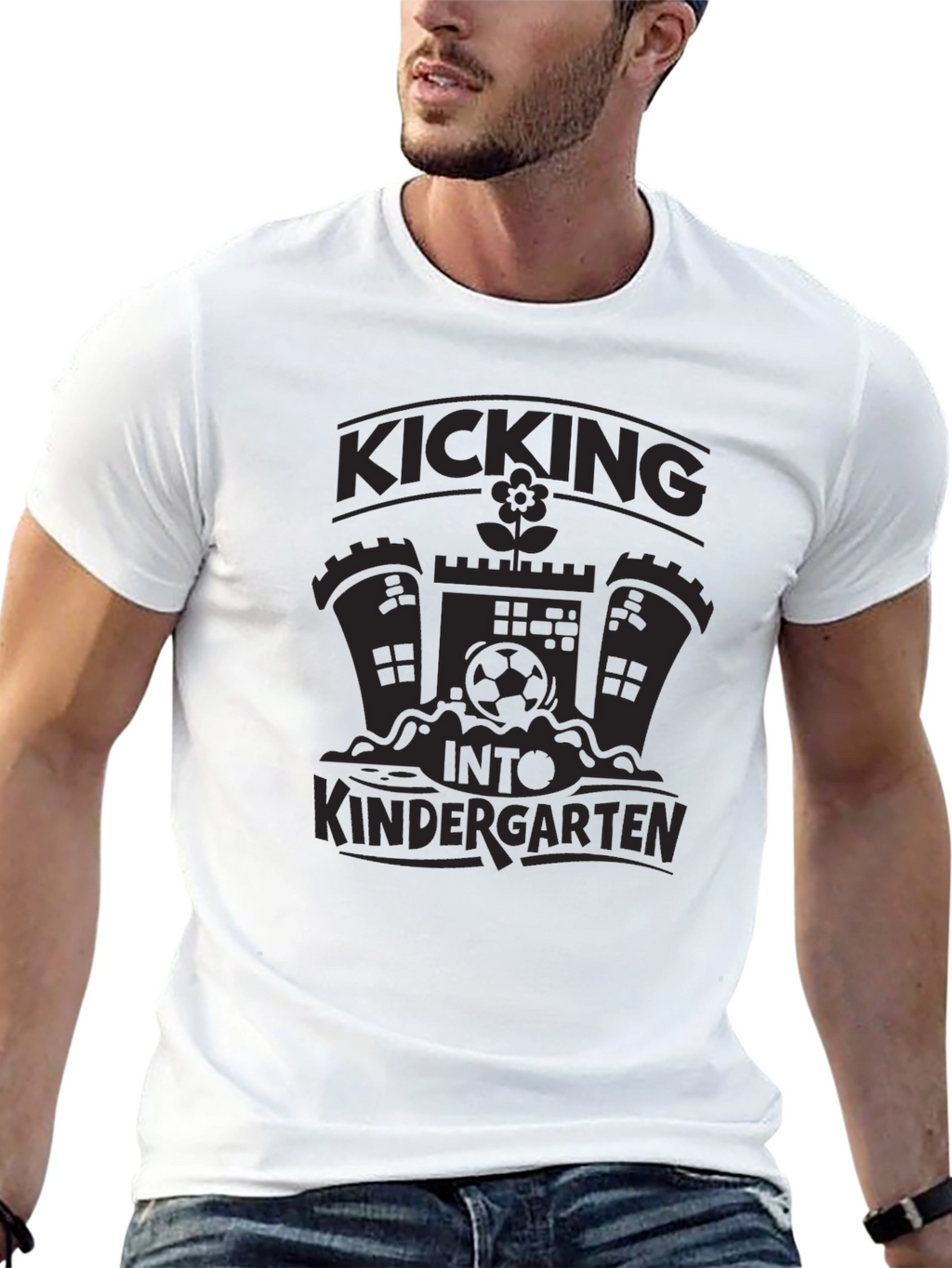 Kicking Into Kindergarten Black T-Shirt