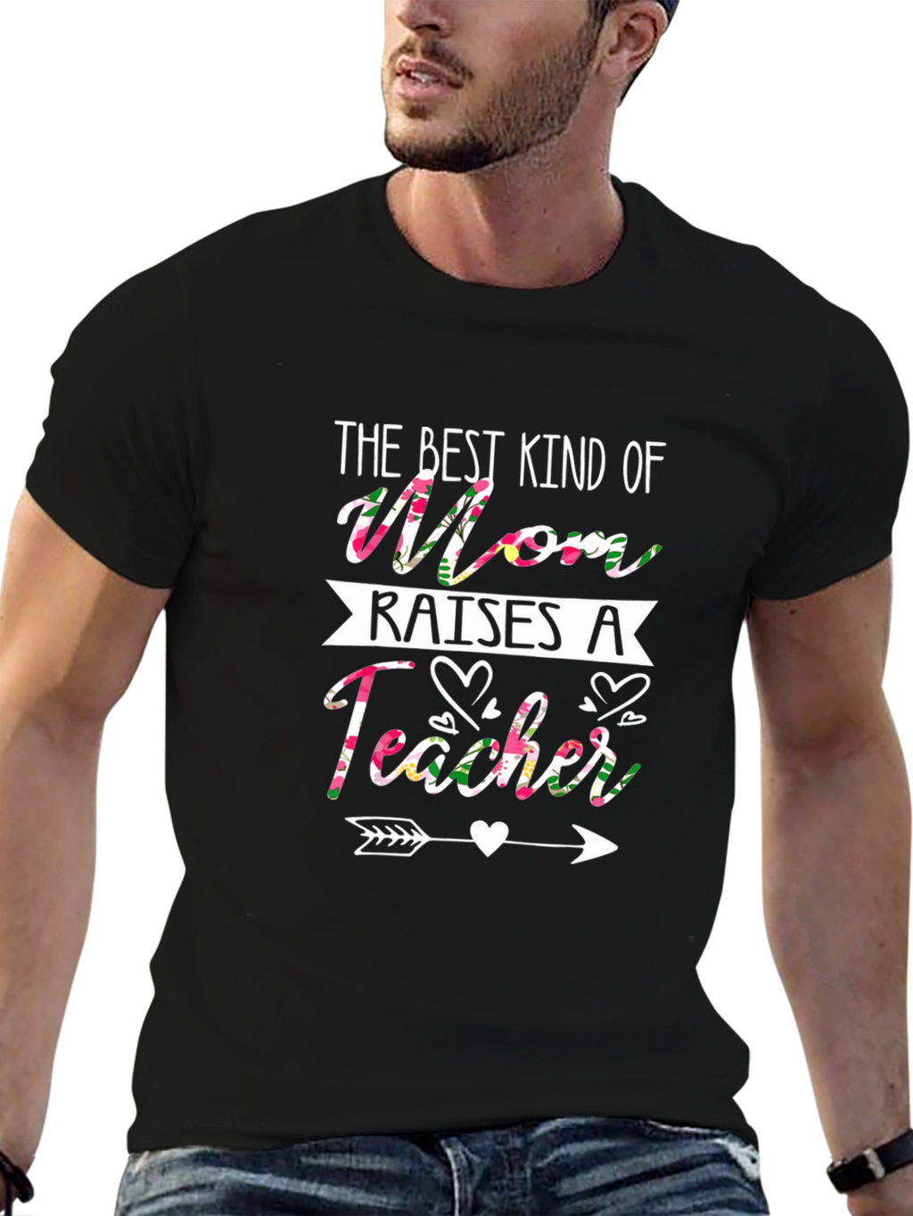 Floral Mom Raises a Teacher T-Shirt