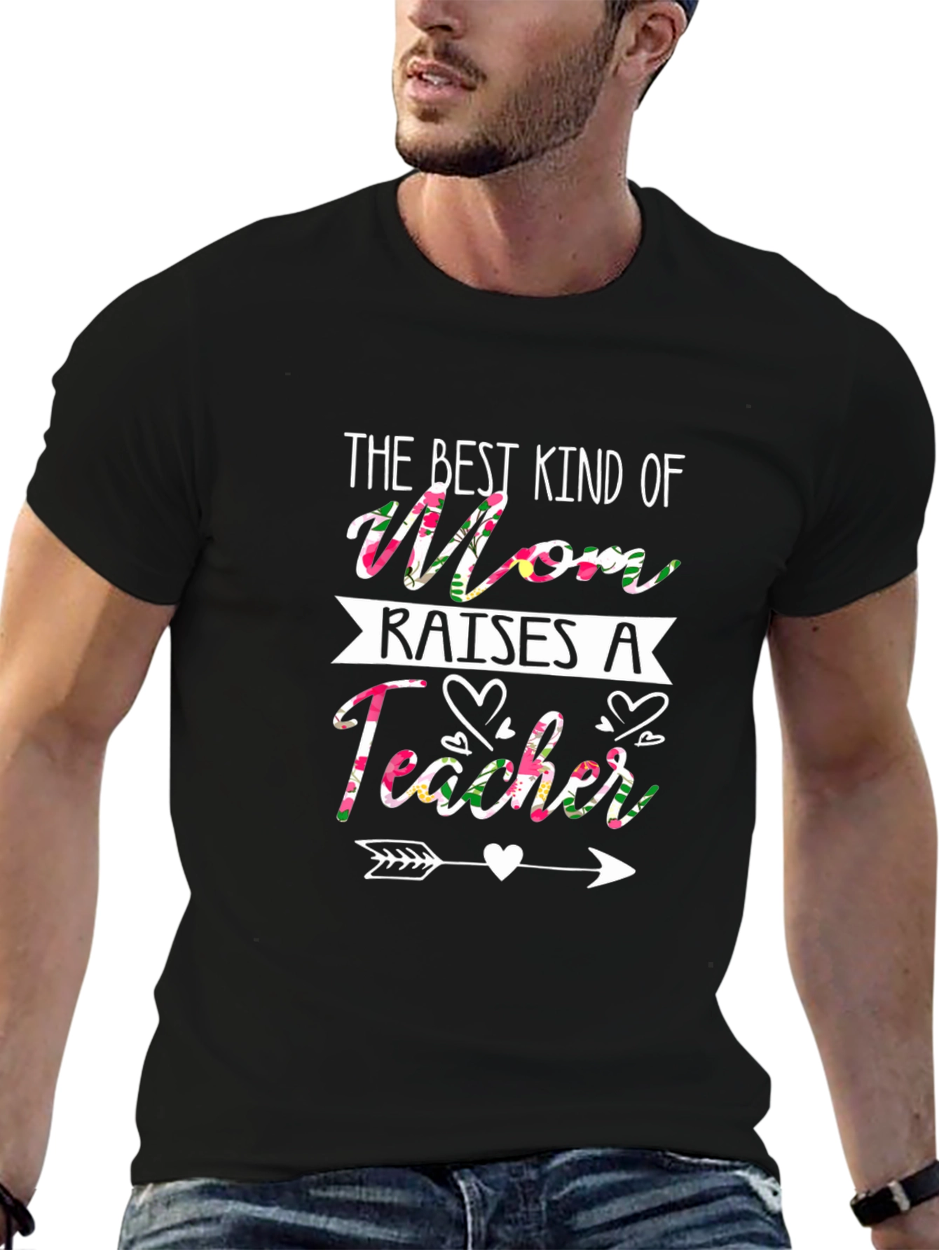 Floral Mom Raises a Teacher T-Shirt