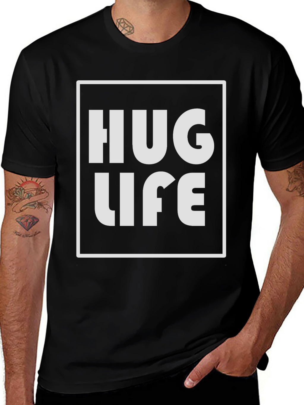 Hug Life Black Graphic Tee
