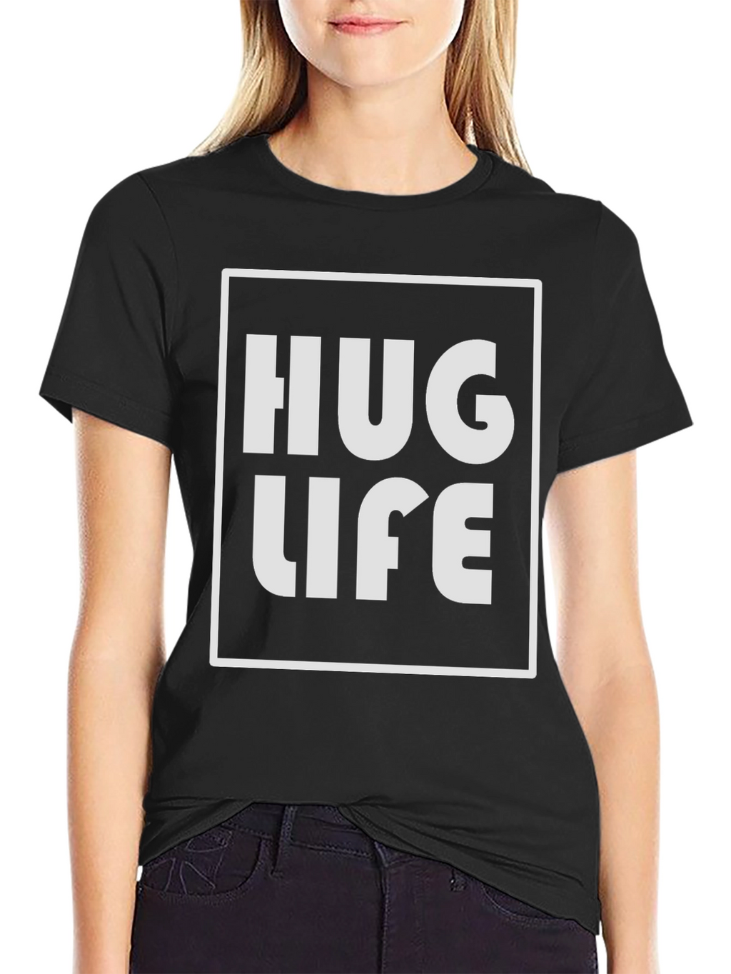 Hug Life Black Graphic Tee