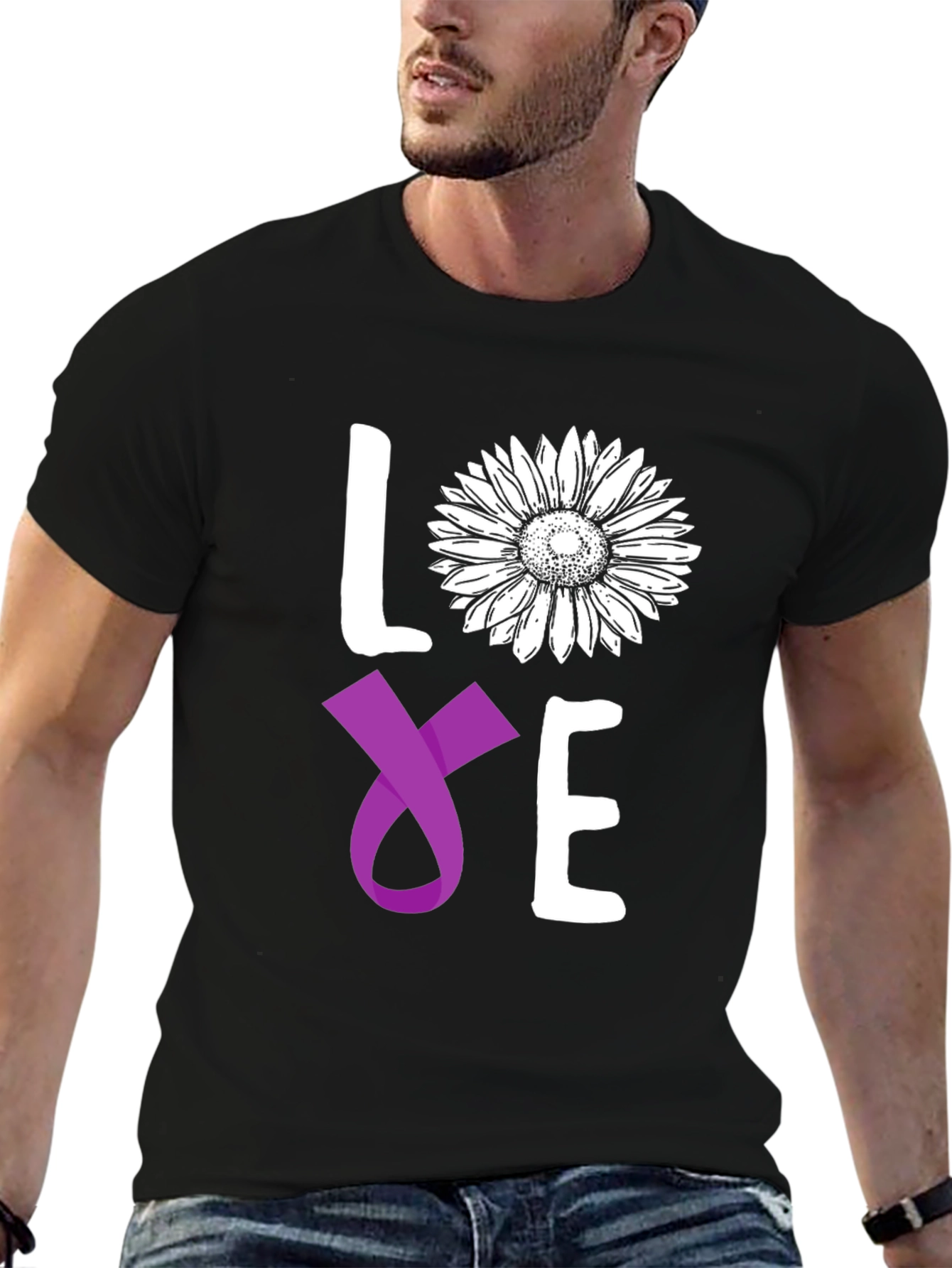 Love Sunflower Ribbon Graphic Tee
