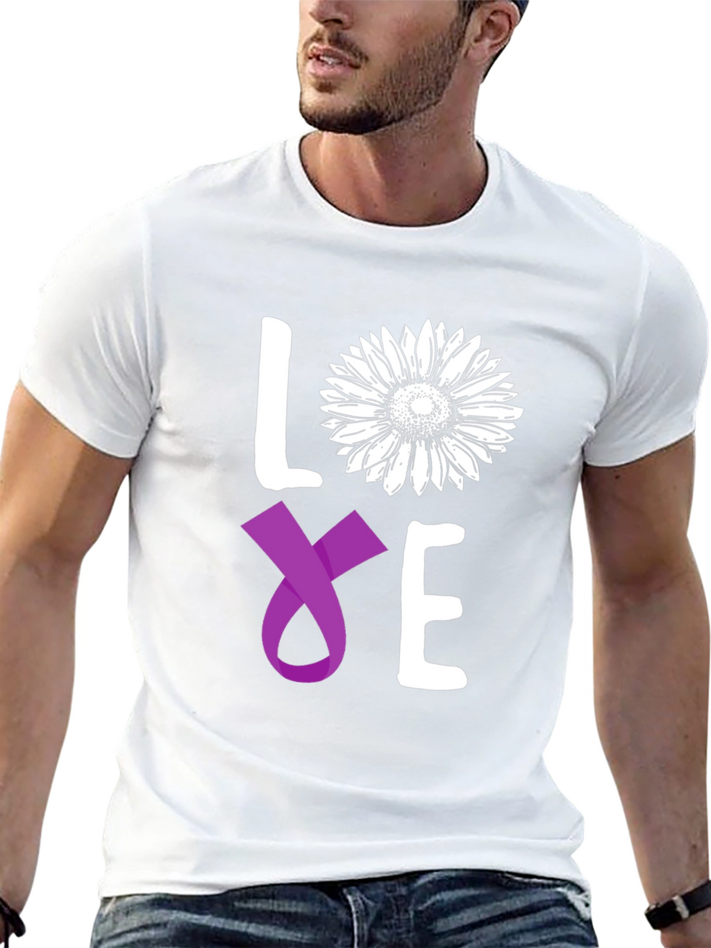 Love Sunflower Ribbon Graphic Tee