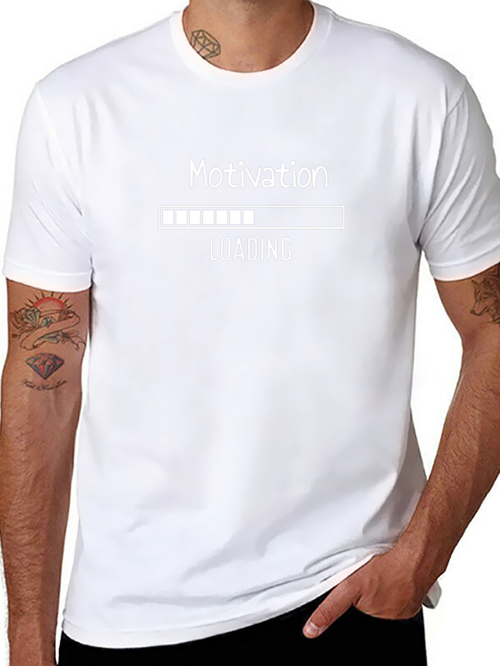 Motivation Loading Black Graphic T-Shirt