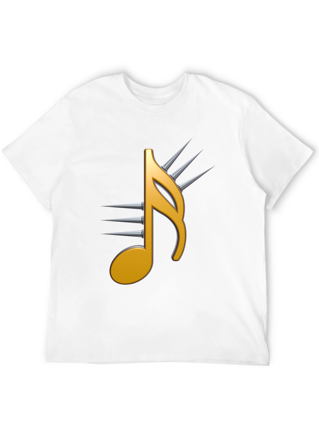 Edgy Music Note Graphic Tee - Black