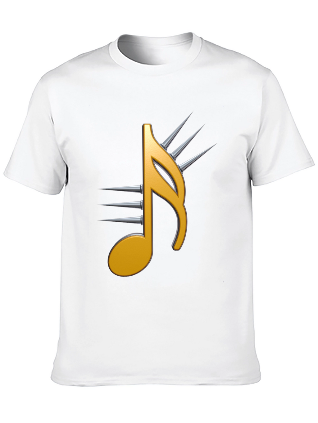 Edgy Music Note Graphic Tee - Black