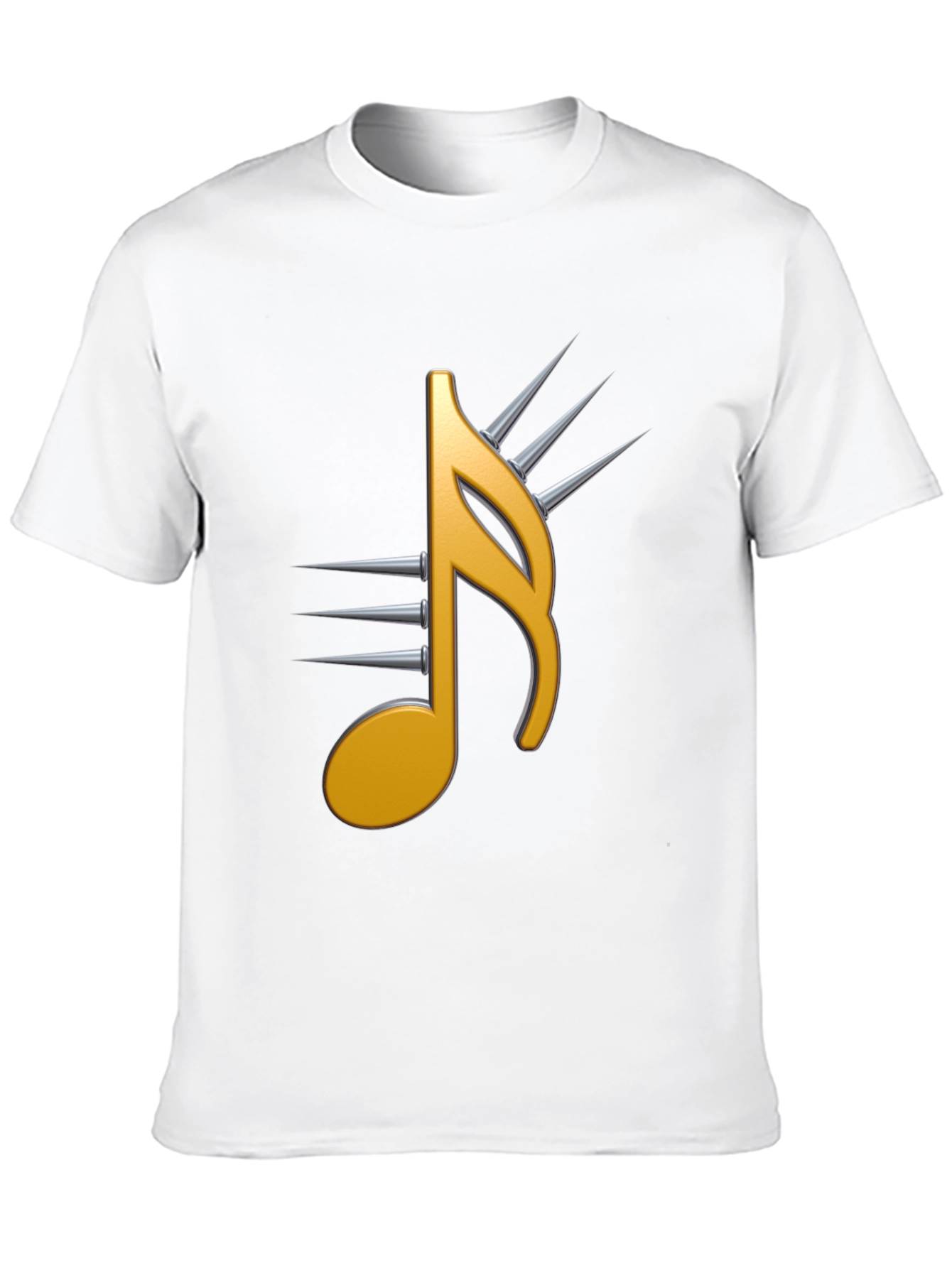 Edgy Music Note Graphic Tee - Black