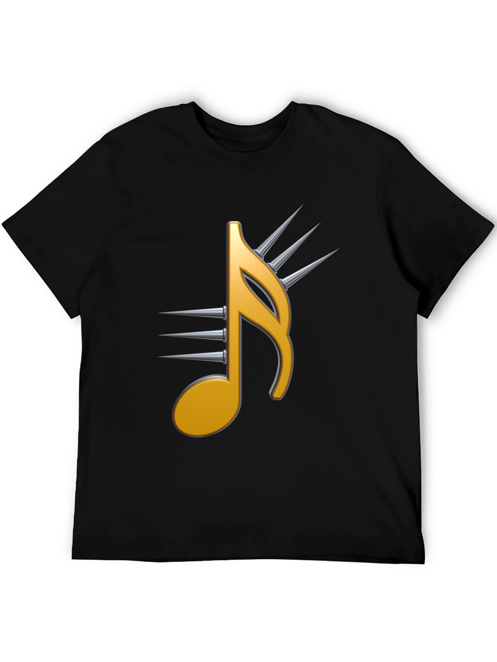 Edgy Music Note Graphic Tee - Black