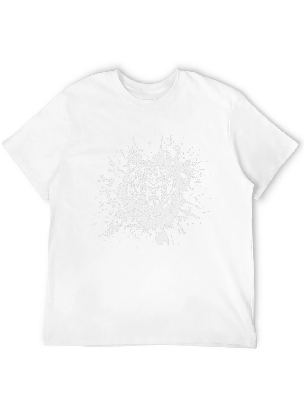 Tiger Graphic Print Crew Neck T-Shirt