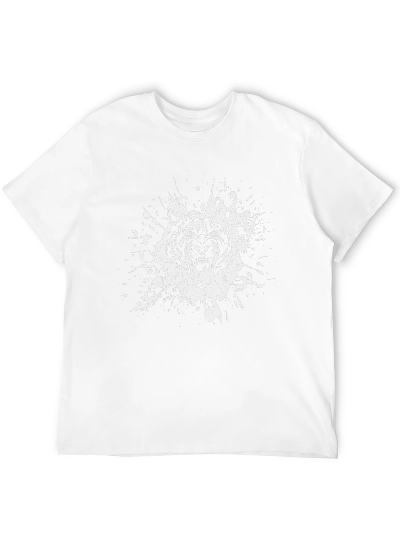 Tiger Graphic Print Crew Neck T-Shirt