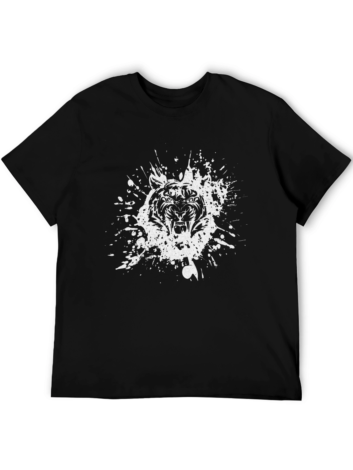 Tiger Graphic Print Crew Neck T-Shirt