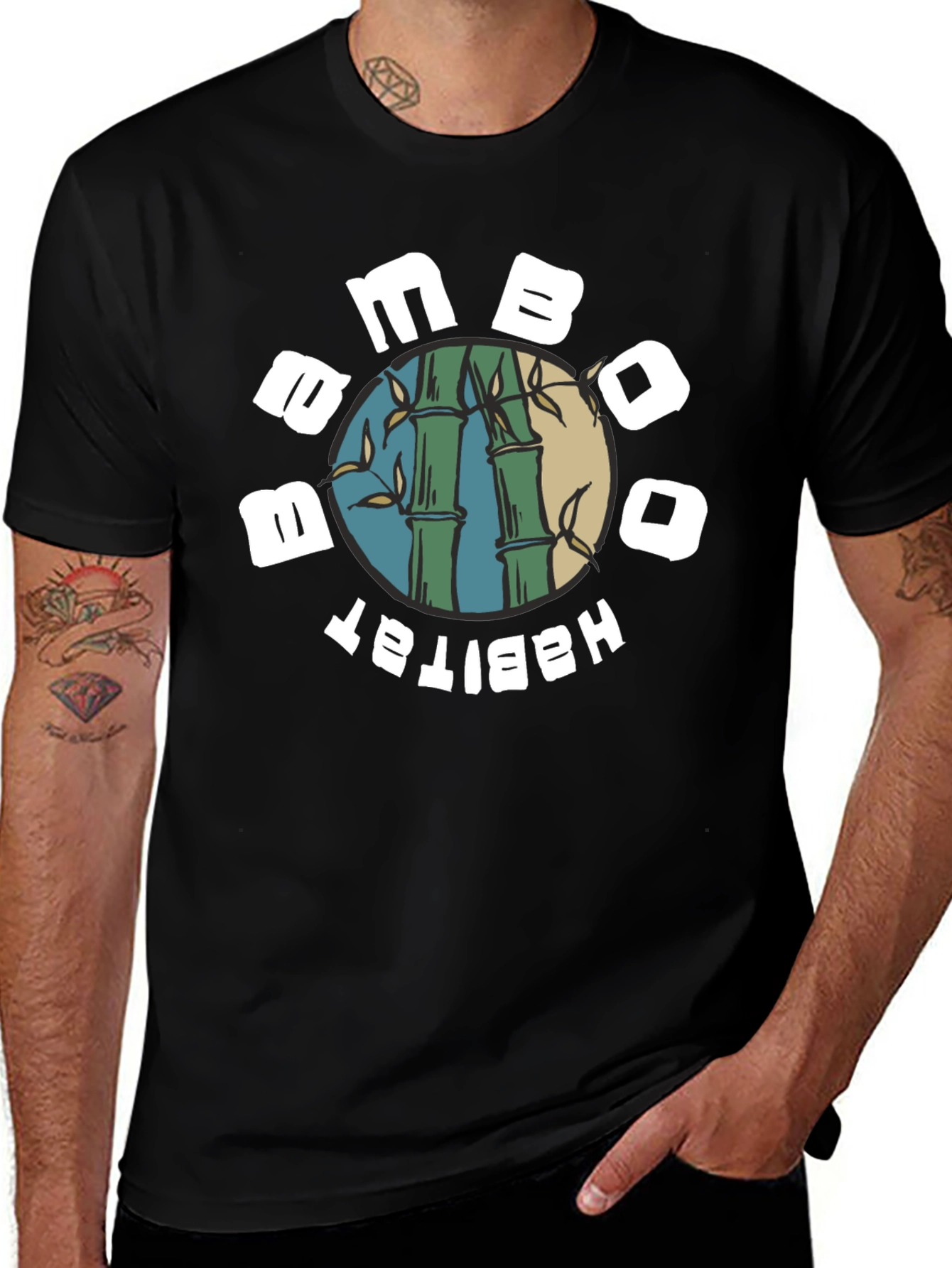 Bamboo Habitat Graphic T-Shirt - Black