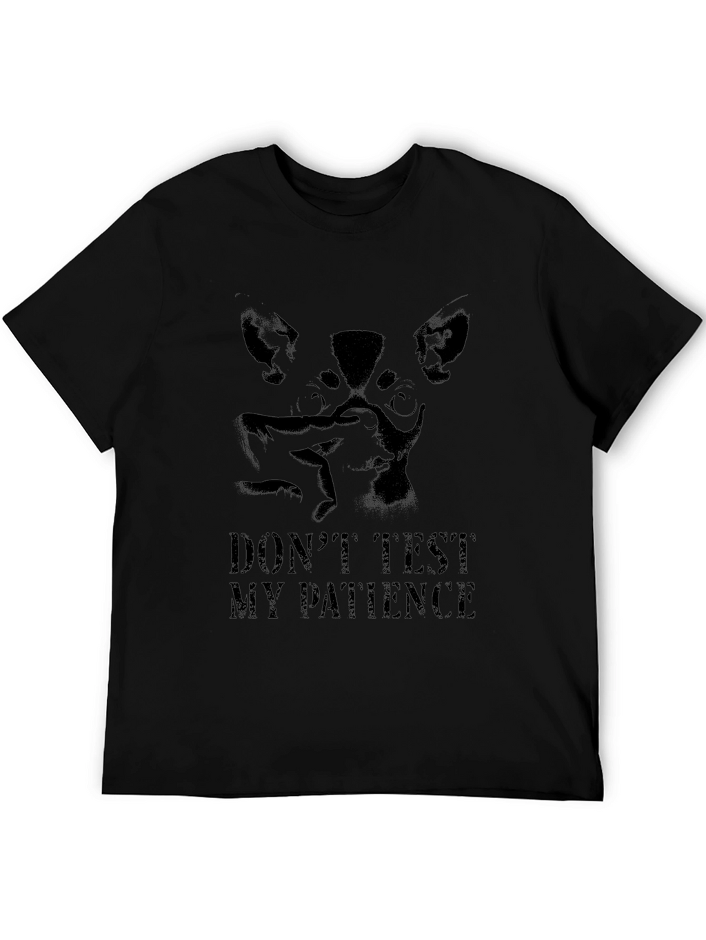 Mens Black Graphic Tee - Dont Test My Patience