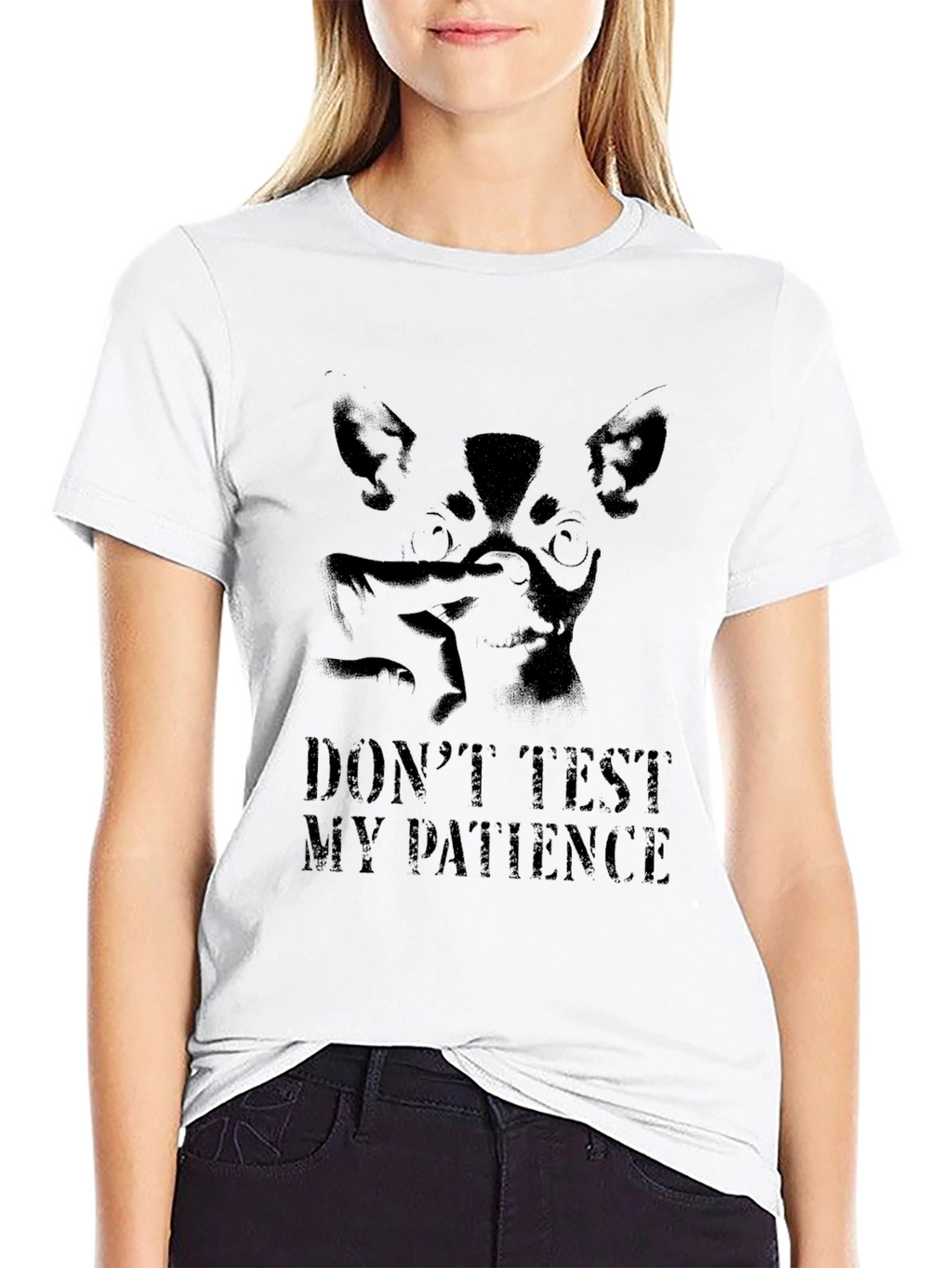 Mens Black Graphic Tee - Dont Test My Patience