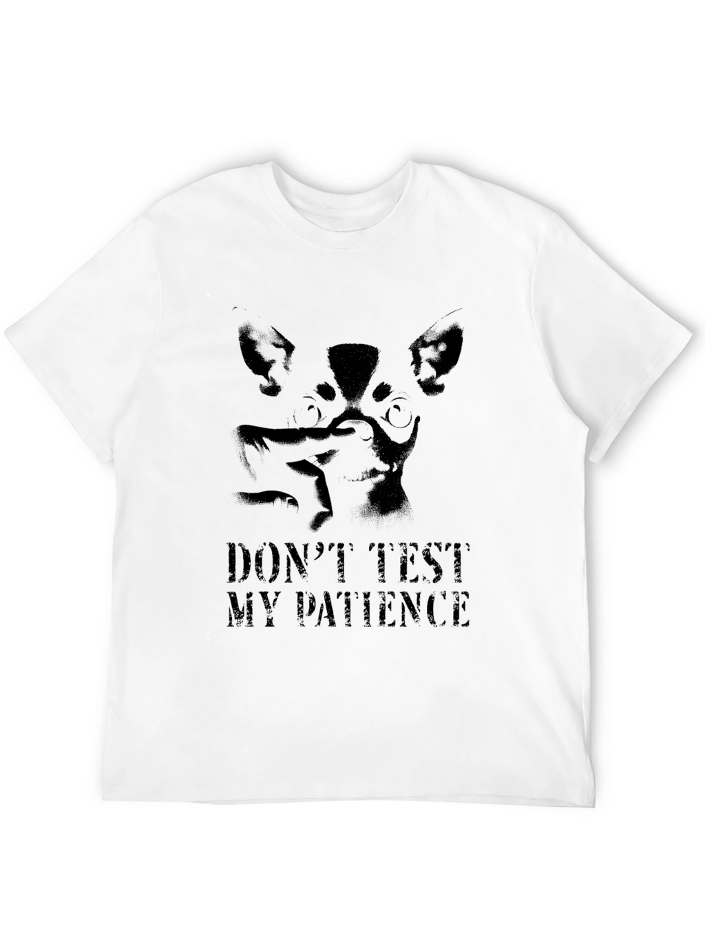 Mens Black Graphic Tee - Dont Test My Patience