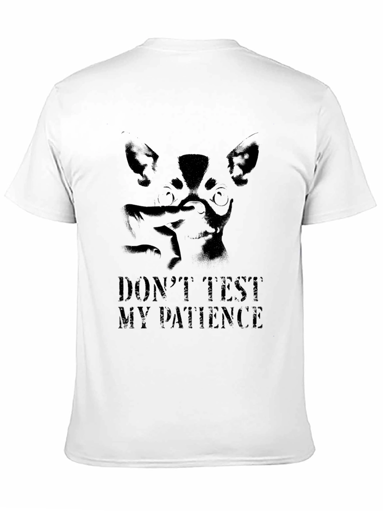 Mens Black Graphic Tee - Dont Test My Patience