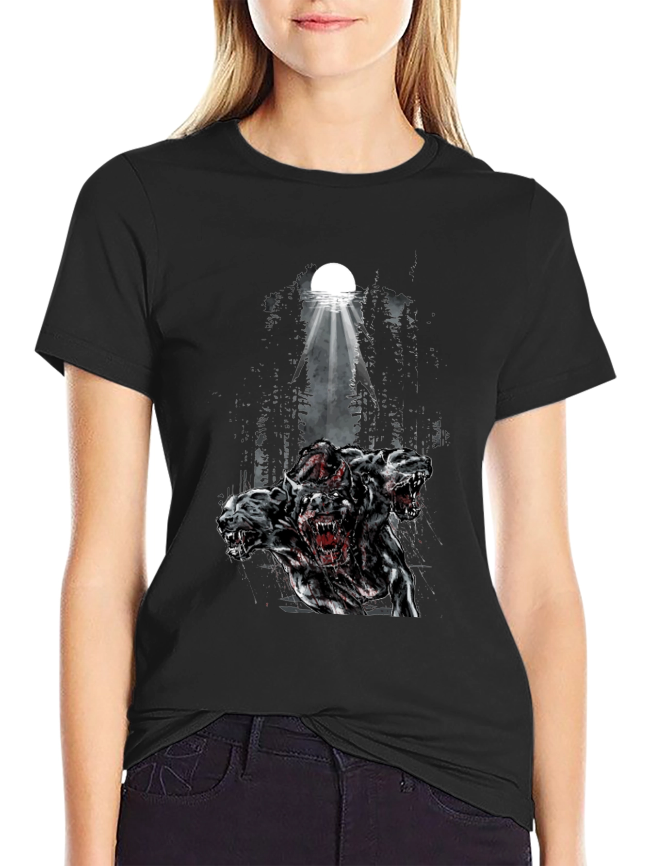 Three Headed Dog Graphic Tee - Black
