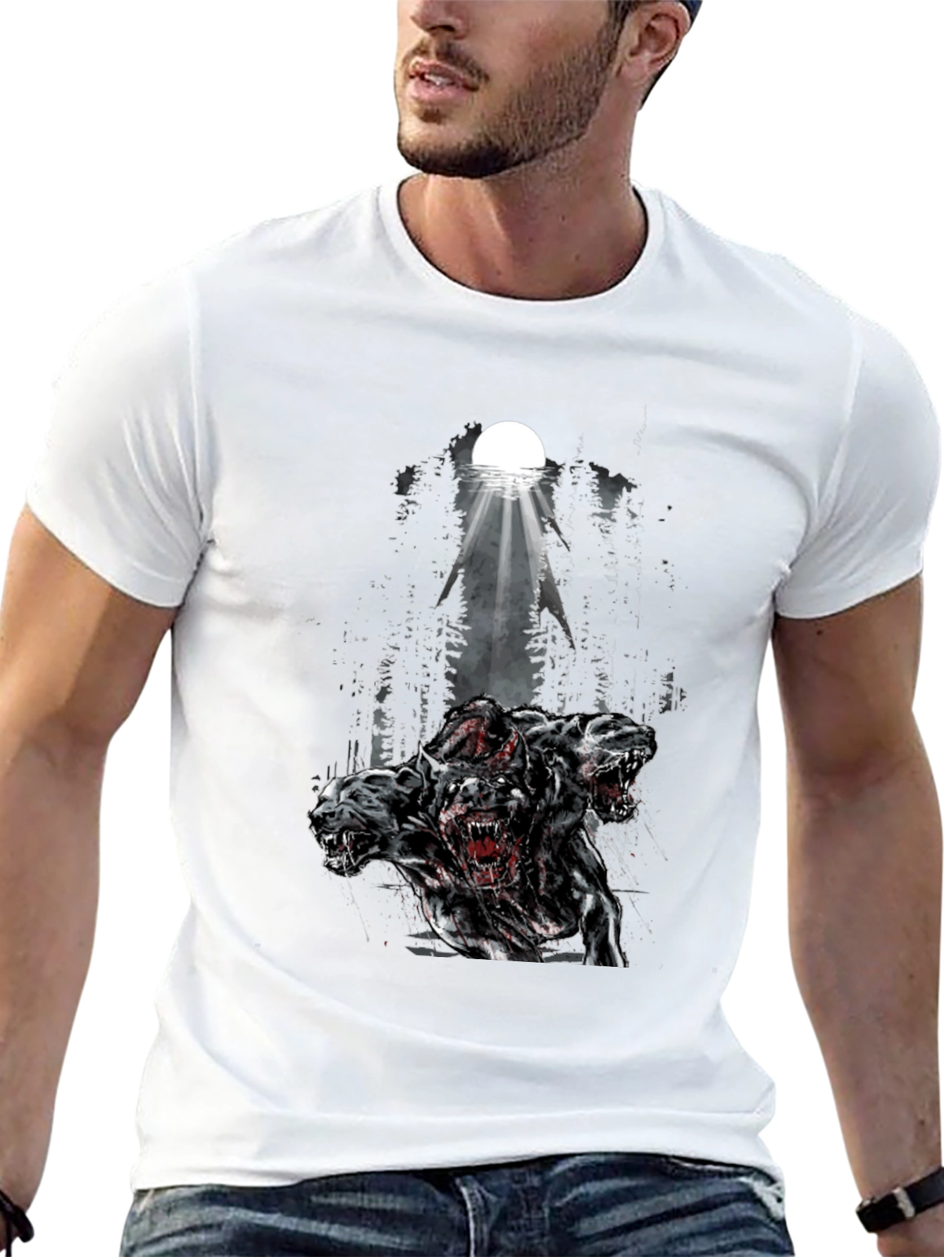 Three Headed Dog Graphic Tee - Black
