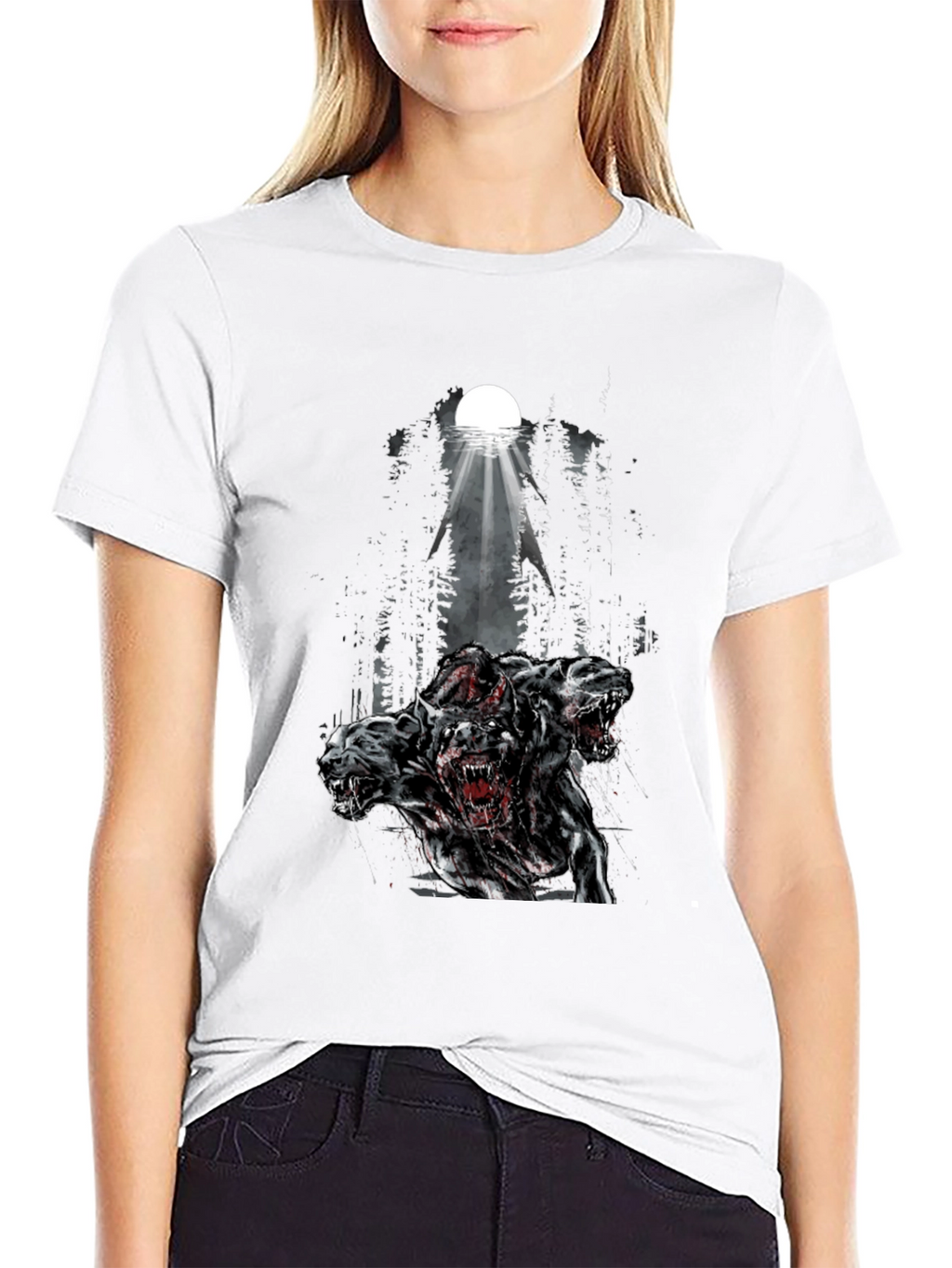 Three Headed Dog Graphic Tee - Black