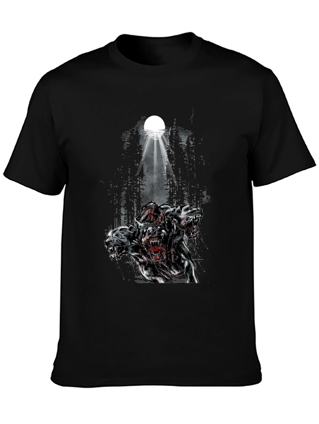 Three Headed Dog Graphic Tee - Black