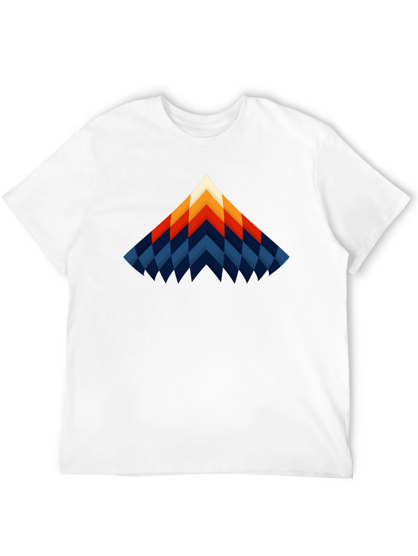 Geometric Chevron Graphic Black T-Shirt