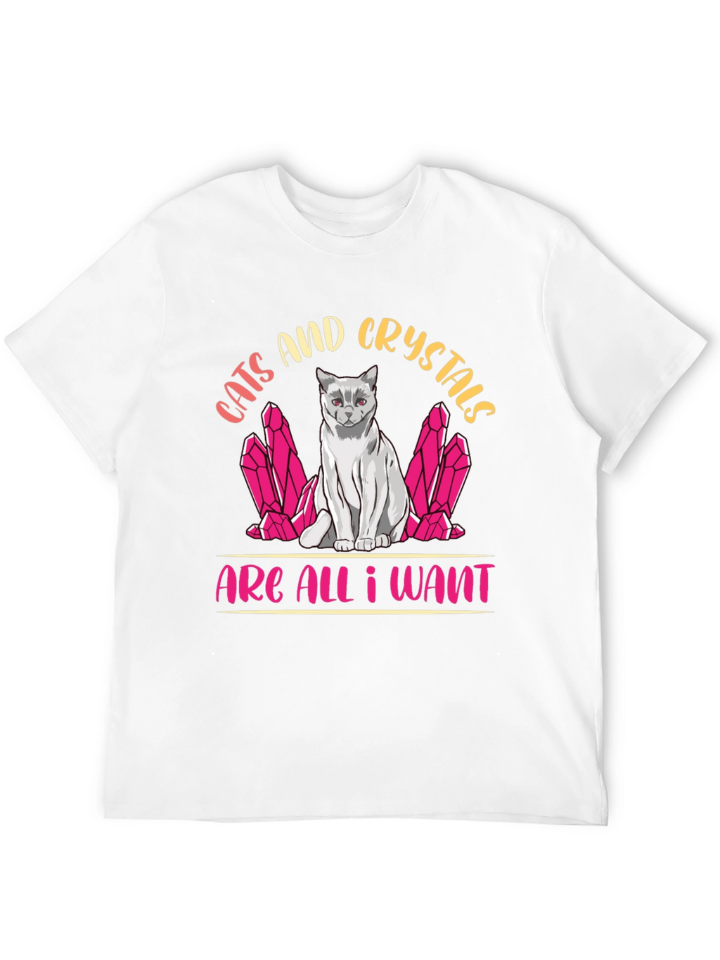 Cats and Crystals Graphic T-Shirt
