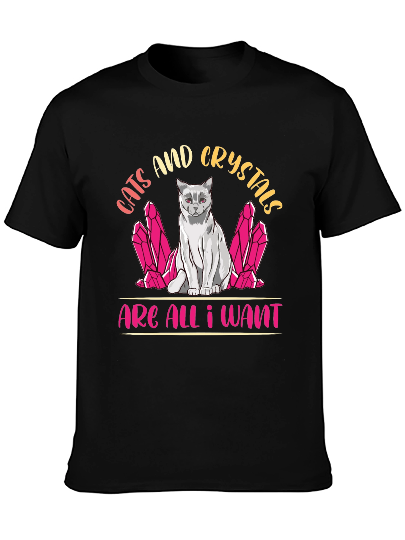 Cats and Crystals Graphic T-Shirt