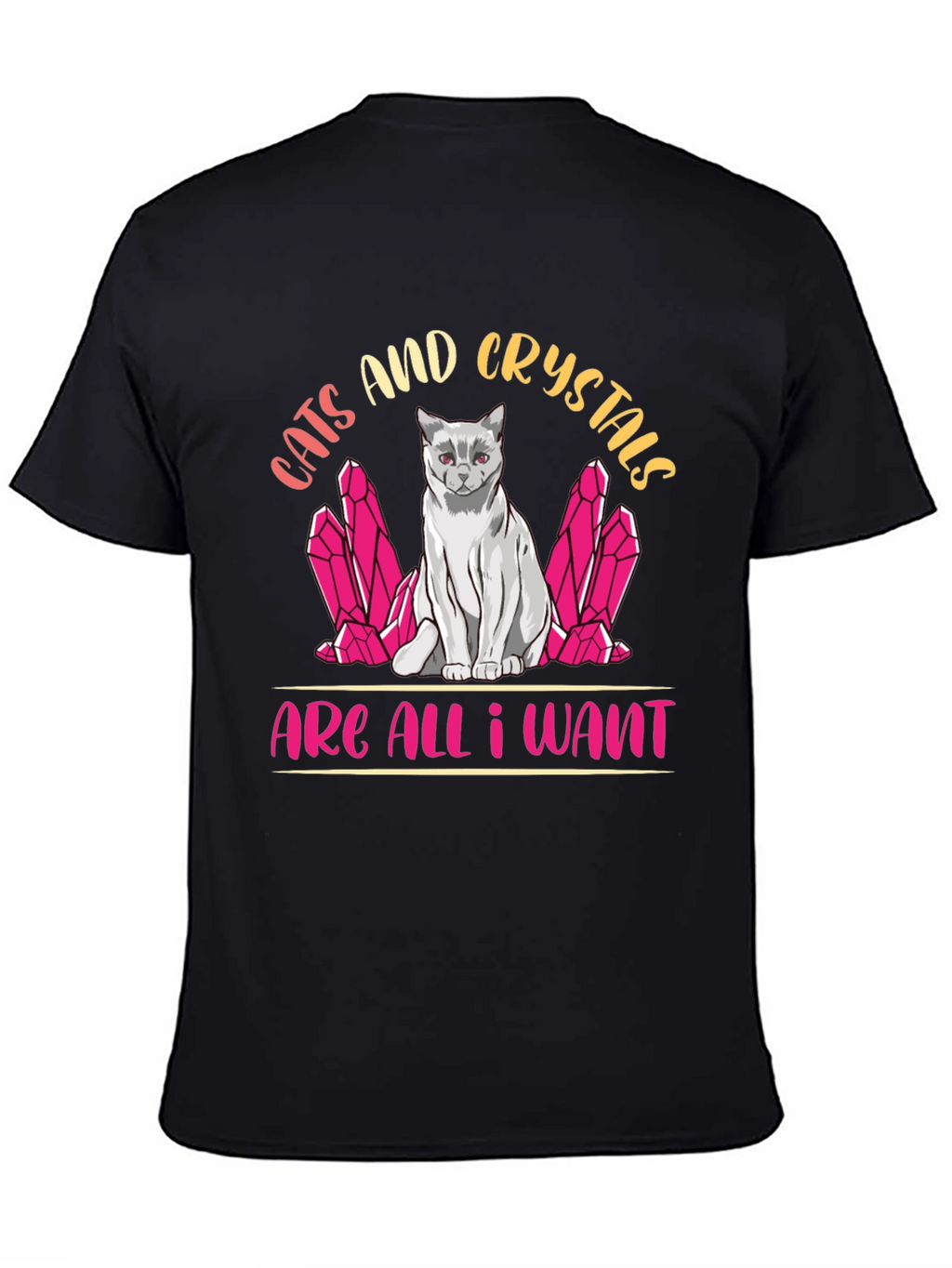 Cats and Crystals Graphic T-Shirt