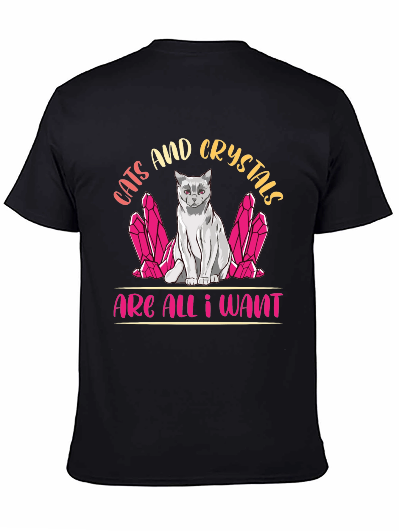 Cats and Crystals Graphic T-Shirt