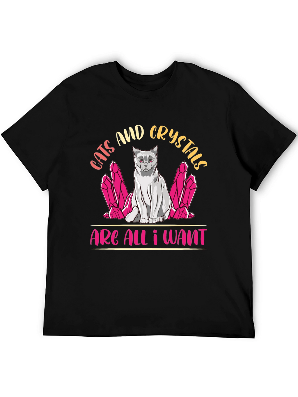 Cats and Crystals Graphic T-Shirt