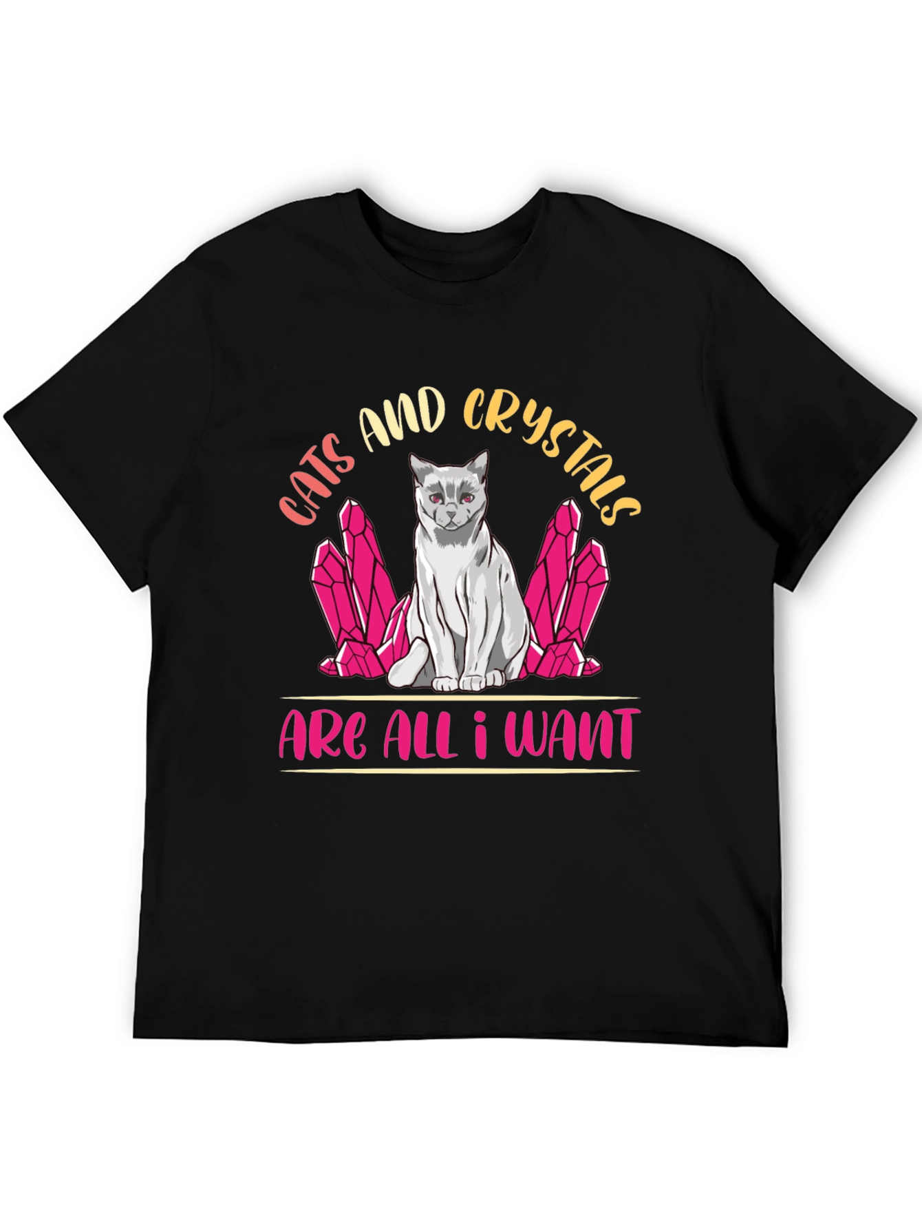 Cats and Crystals Graphic T-Shirt