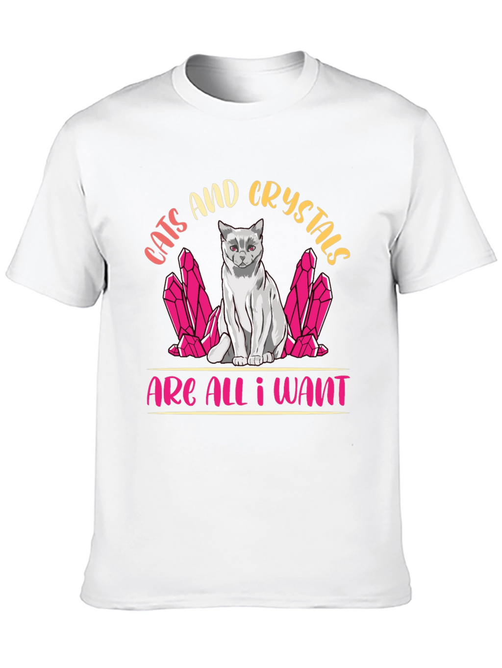 Cats and Crystals Graphic T-Shirt