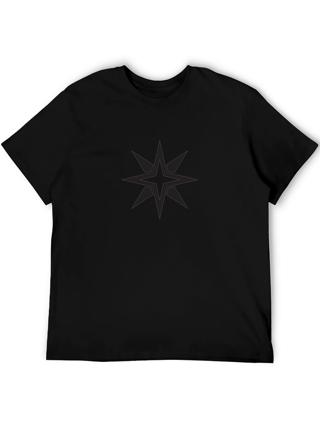 Mens Black Starburst Graphic Tee - Modern Casual Style