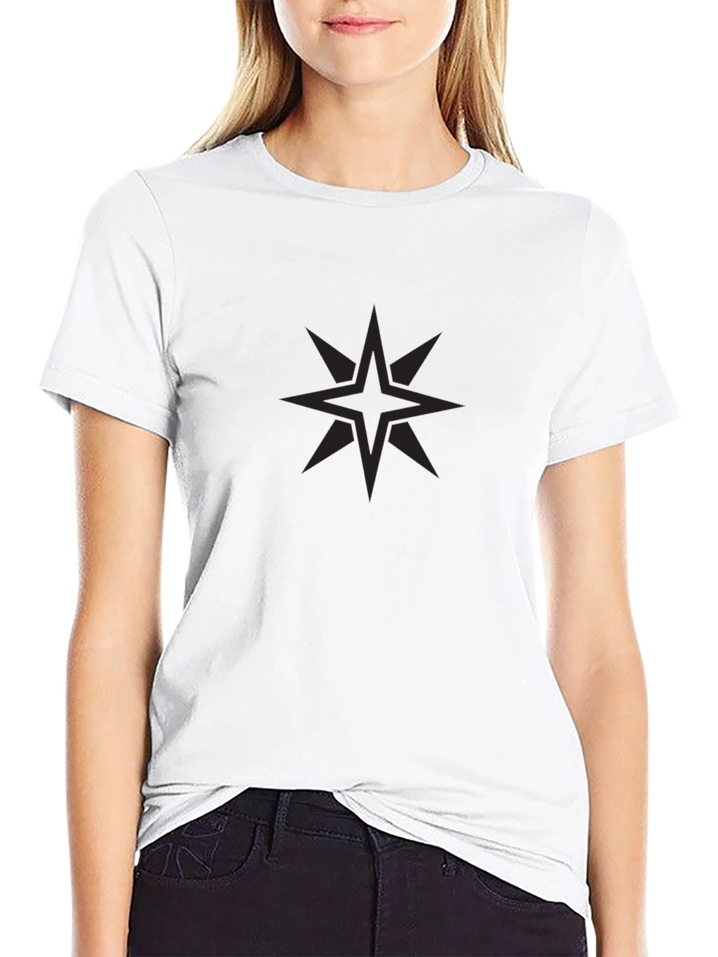 Mens Black Starburst Graphic Tee - Modern Casual Style
