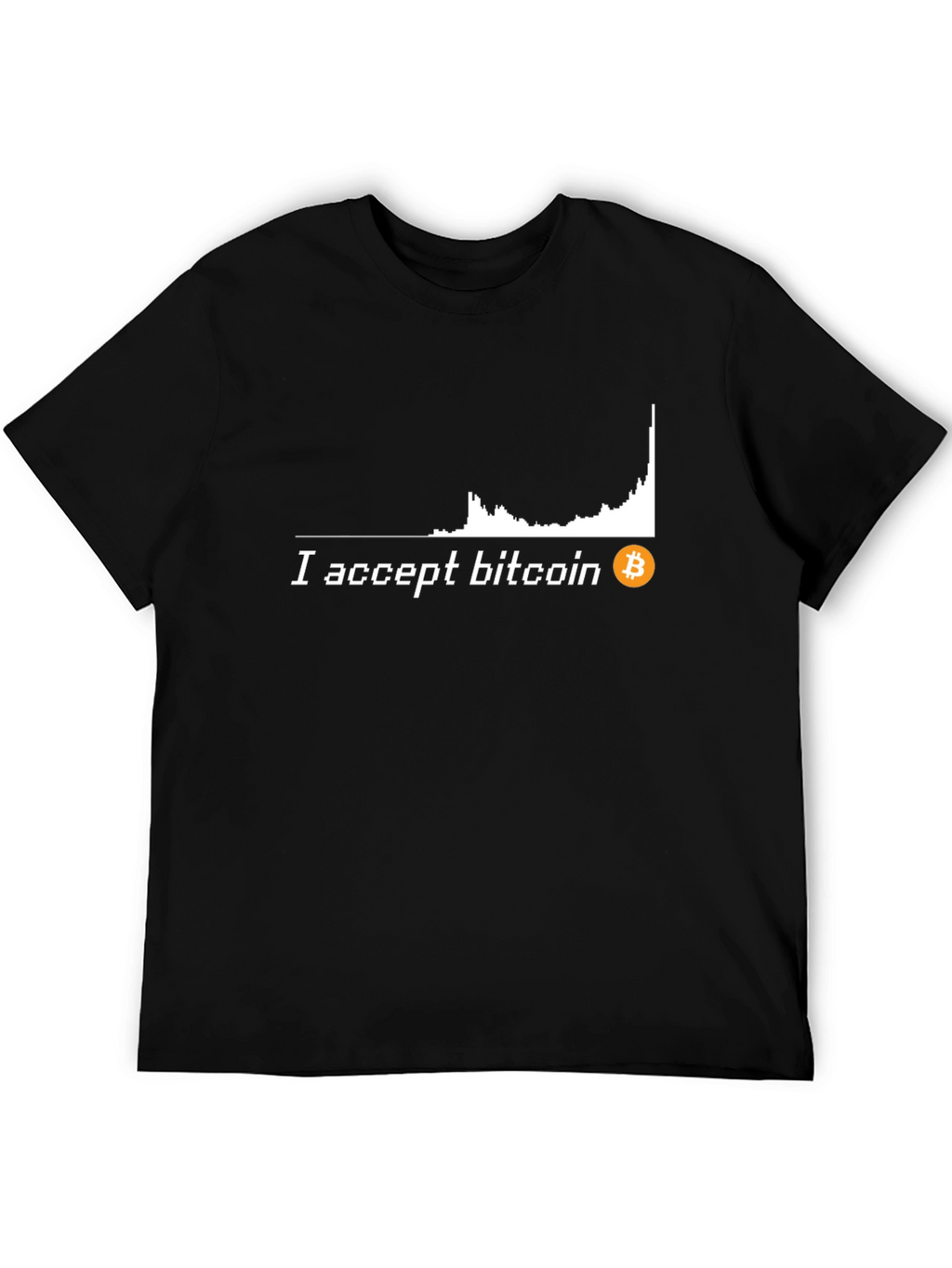 I Accept Bitcoin Black T-Shirt Crypto Currency