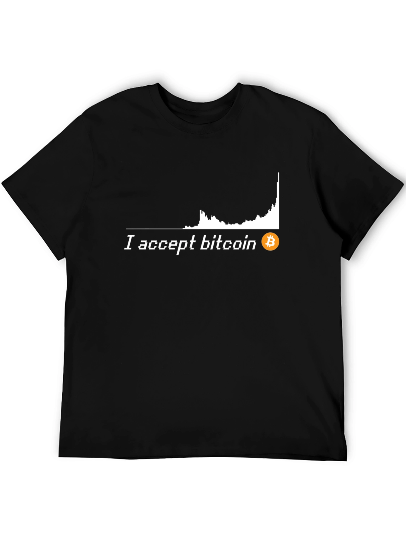 I Accept Bitcoin Black T-Shirt Crypto Currency
